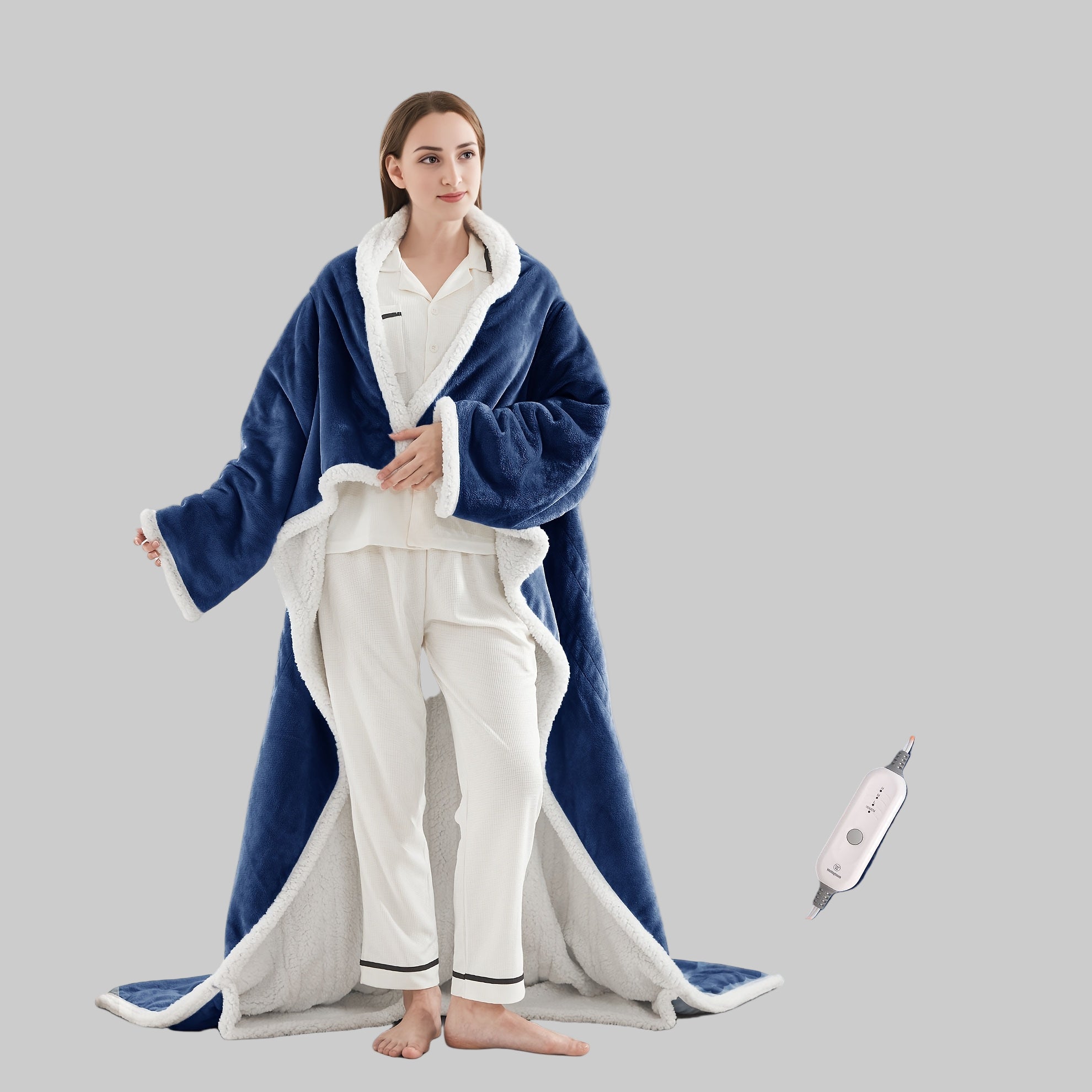 Electric Blanket Flannel Heated Poncho Adjustable Warmth