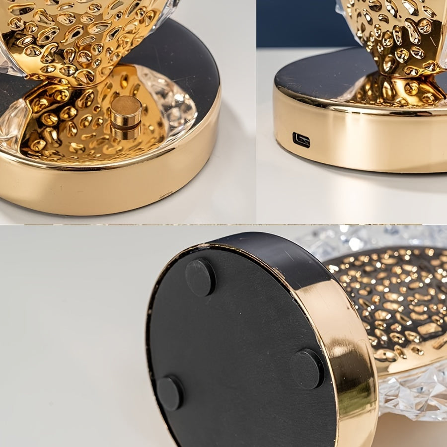 FeatherLamp - Candeeiro de Mesa Tátil USB com Design de Pena de Pavão, Luz LED Infinitamente Regulável