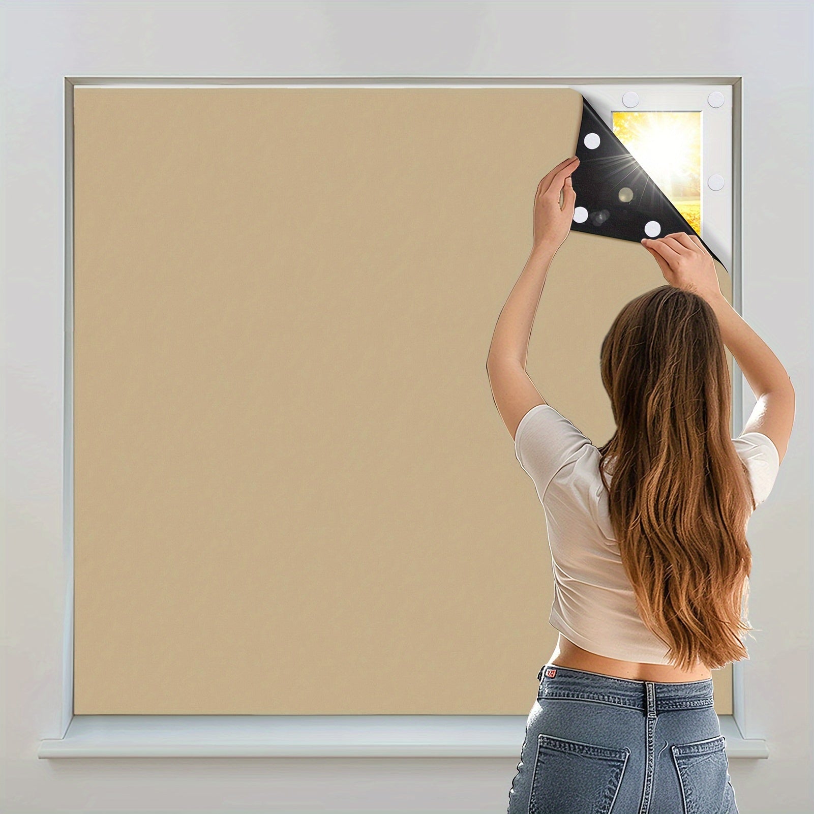 1 Peça de Cortinas Opacas - Persianas Opacas Portáteis, Revestimento de Janelas para Quarto e Sala de Estar