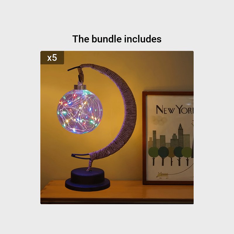 LunarGlow - Wrought Iron Moon Lamp With LED Ball