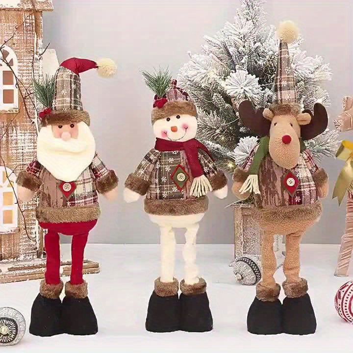 HolidayPop - Standing Christmas Figurine Set of 3, Reindeer, Snowman & Santa Claus
