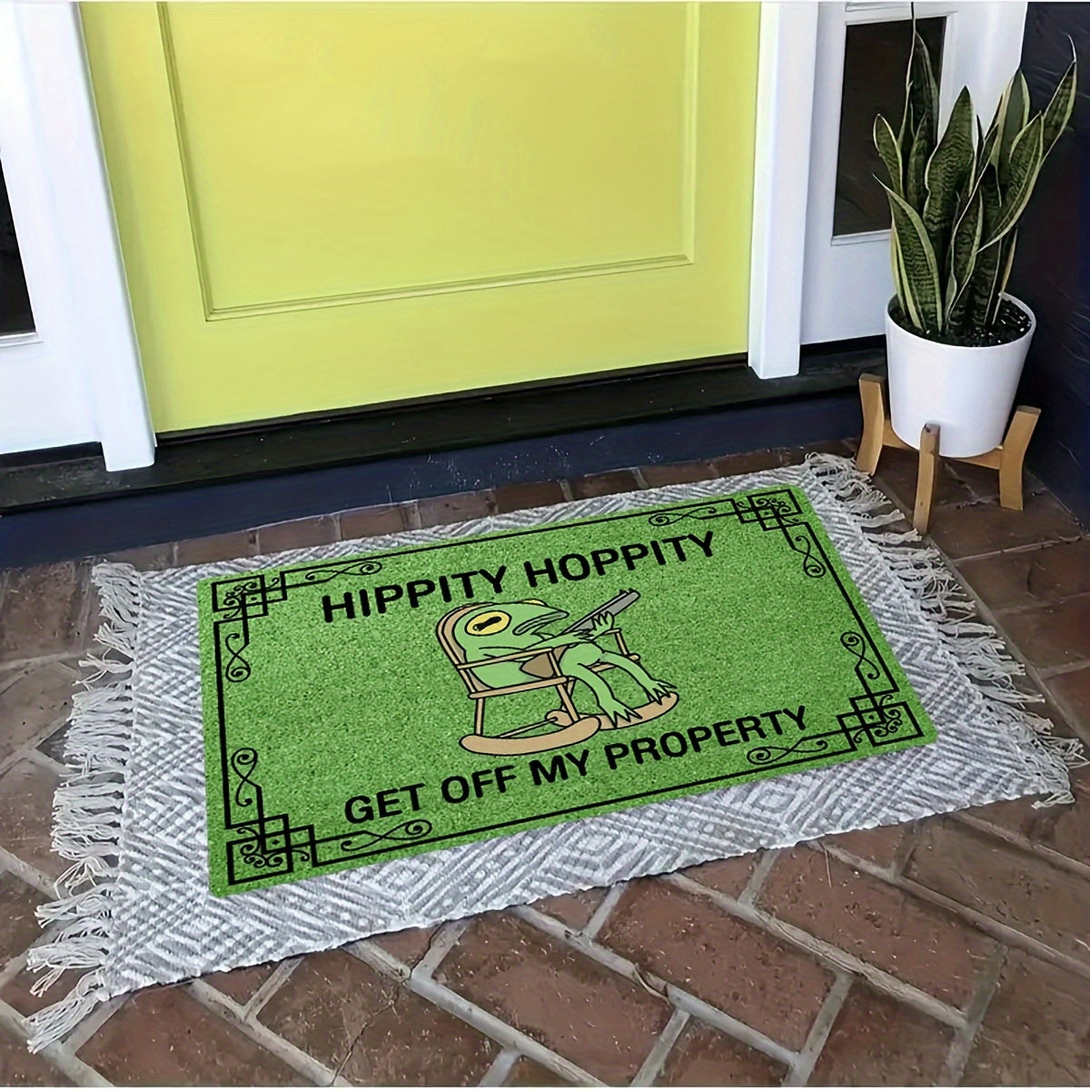 Felpudo Antideslizante con Patrón de Cuero - Felpudo de Bienvenida Lavable para Interior/Exterior, Ideal para Pasillo, Sala de Estar, Cocina, Dormitorio, Granja o Cuarto de Servicio