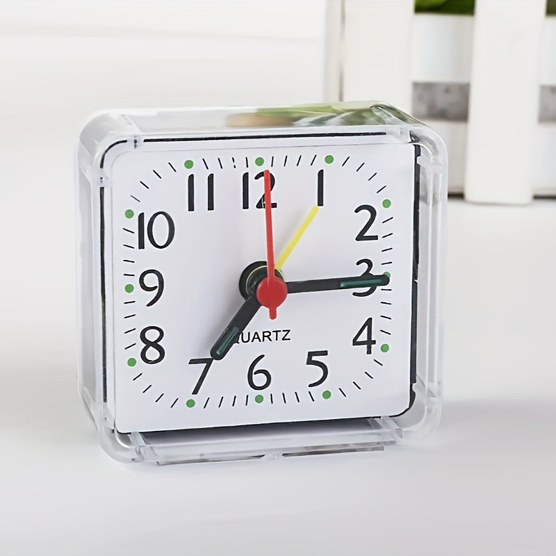 TimeSquare - Simple White Square Alarm Clock for Bedroom & Desk