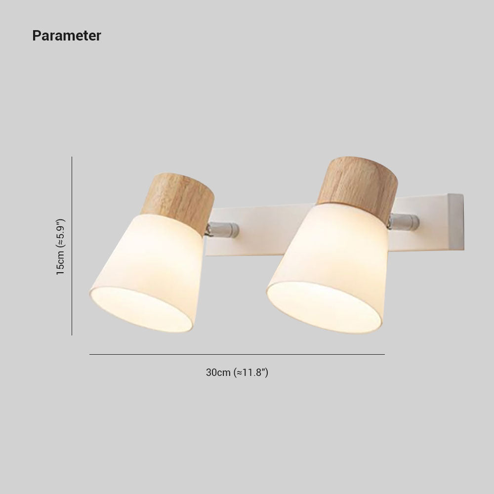 Lámpara de varita LED nórdica Ozawa Madera/Vidrio Salón/Comedor Blanco