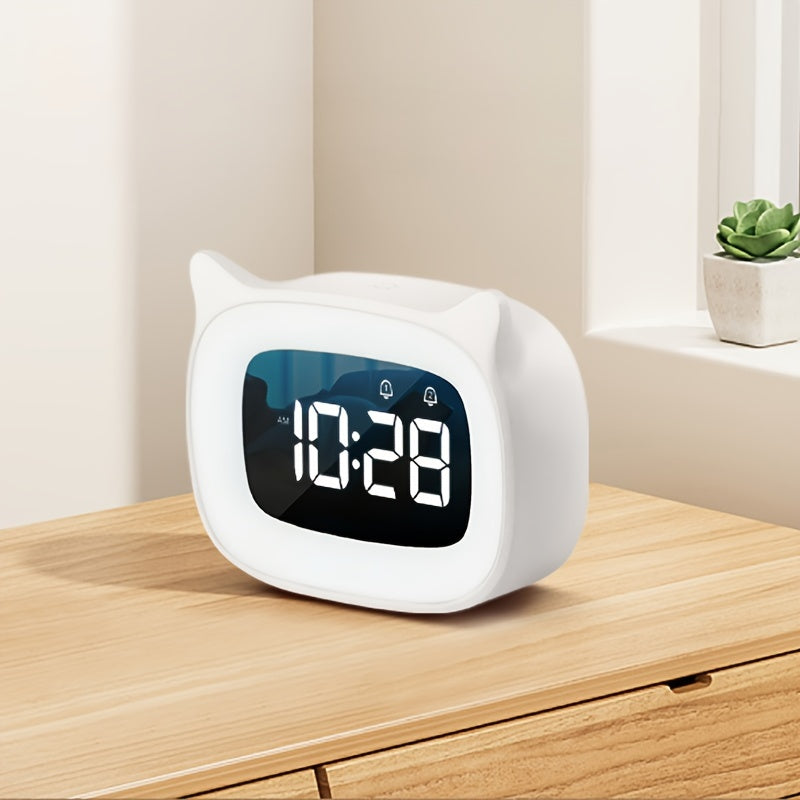 KawaiiCat - Cute Cat Ear Alarm Clock with Night Light