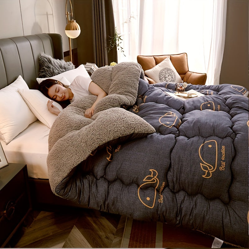 Manta de Lã Sherpa Ultra Suave - Leve e Quente para Todas as Estações, Desenho Moderno com Estampa Divertida