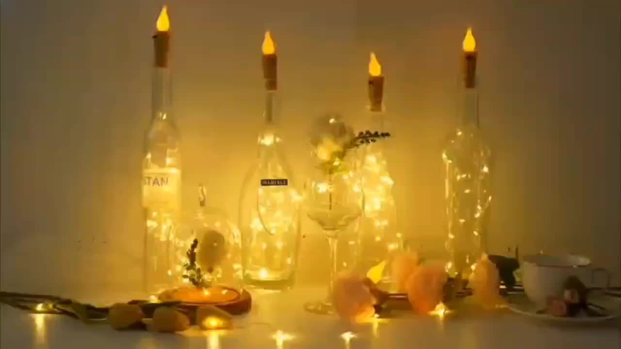 10 pieces LED Bottle Lights – Battery-powered Christmas and Party Decoration