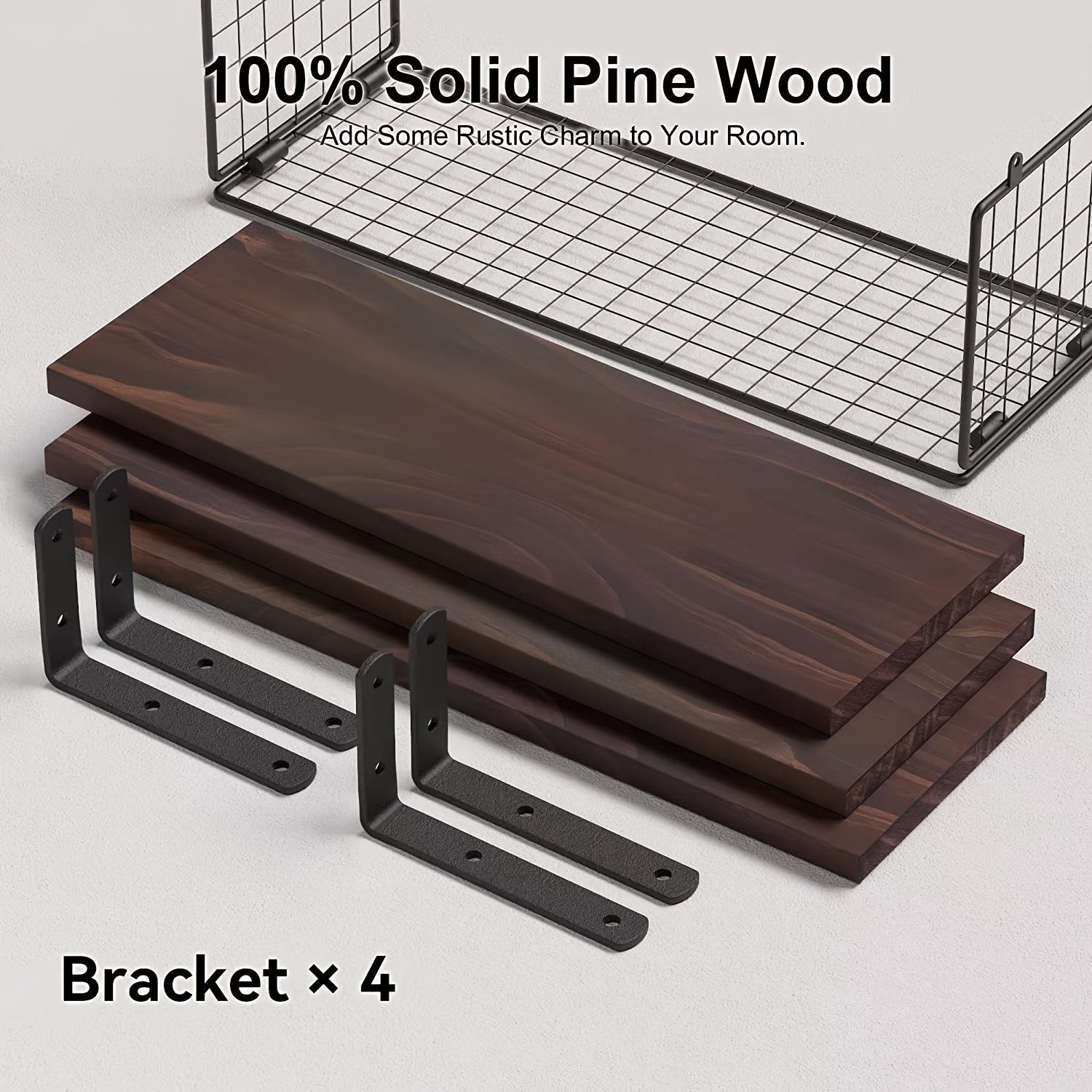 ShelfSet - Wooden Floating Storage Racks - Set of 3 Bathroom Shelves