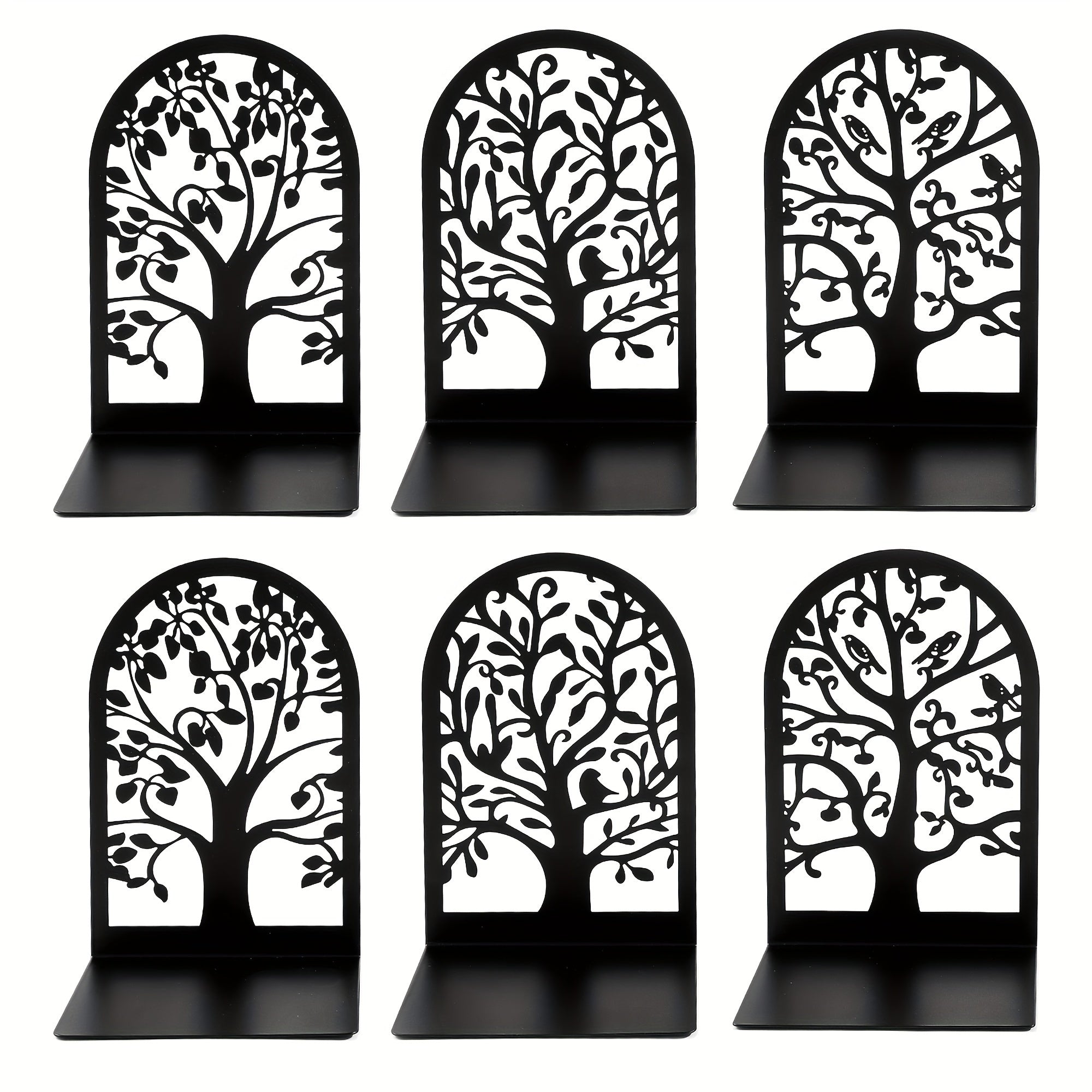 TreeLife - Classic Iron Powder-Coated Tree of Life Bookends for Office & Home