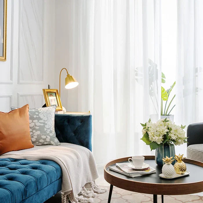 Cortinados Transparentes de Tule Mistura de Algodão Kira Wit