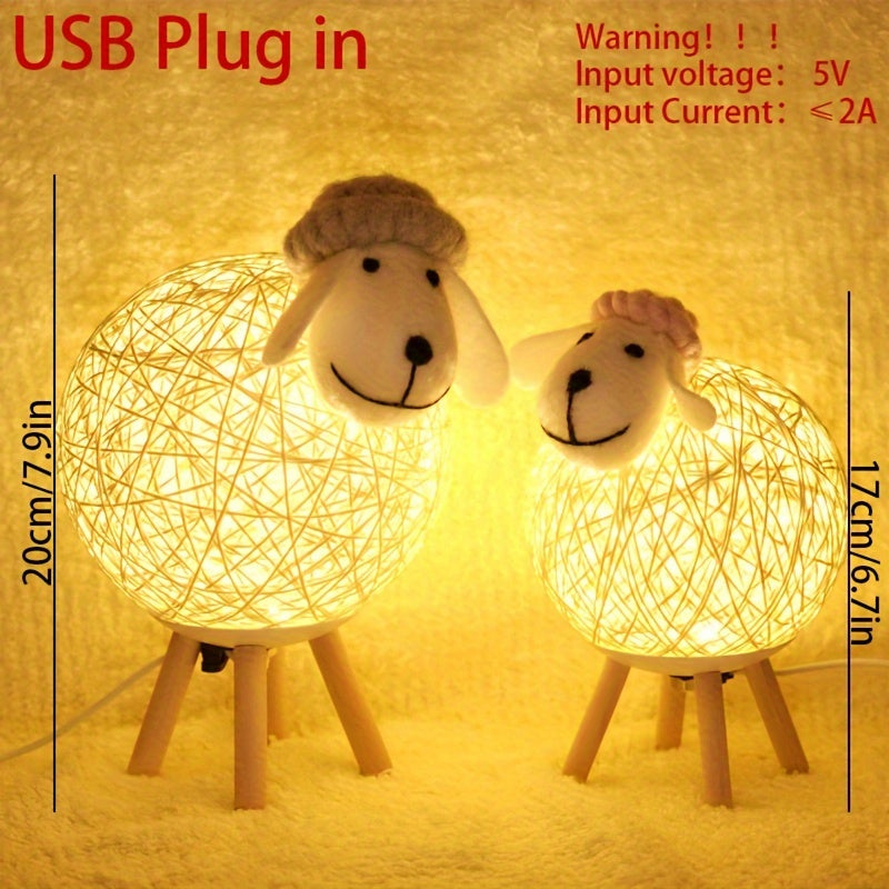 SheepGlow - Charming Sheep-Shaped USB Night Light, Dimmable and Adjustable