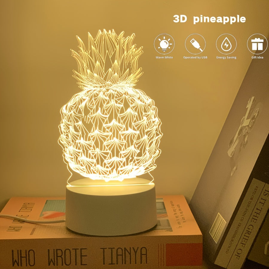 PineGlow - Abacaxi Candeeiro Noturno LED 3D