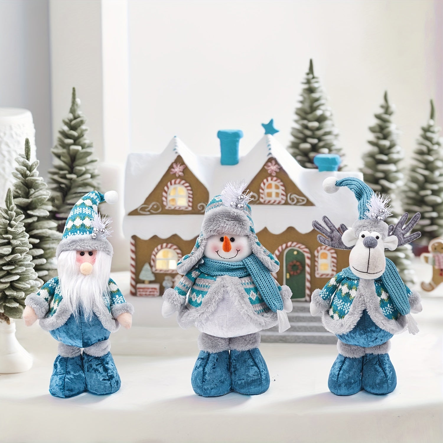 FestiveStyle - Large Christmas Decoration Set (Santa Claus, Reindeer, Snowman & Gnome)