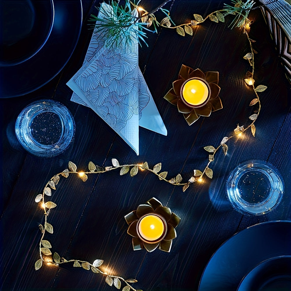 GoldenLeaf - Golden LED Leaf Fairy Lights for Indoor Decoration