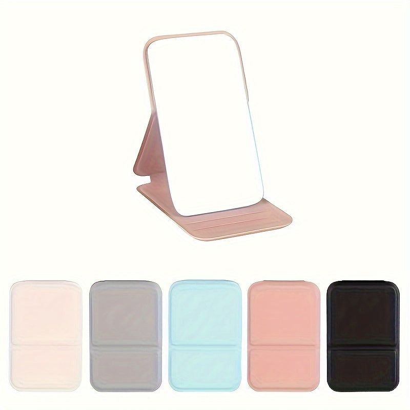 Opvouwbare PU Lederen Make-up Spiegel – Draagbare Zakspiegel, Compact Voor Reizen en Dagelijks Gebruik