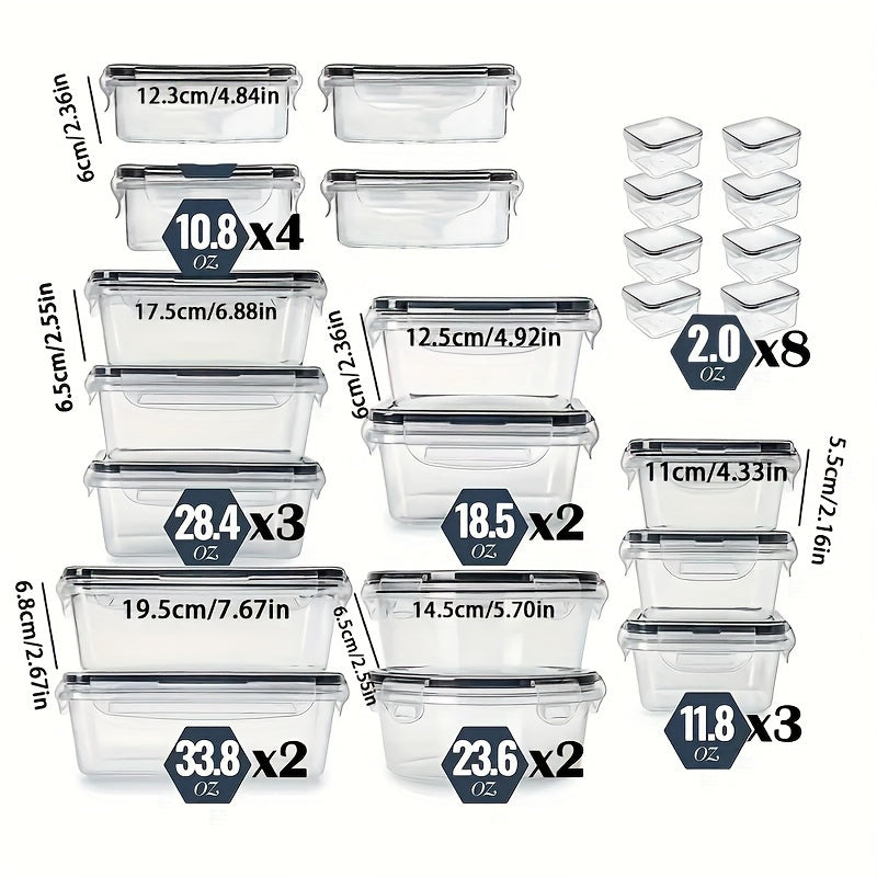 Set de almacenamiento de alimentos hermético de 24 piezas - Con tapa abatible