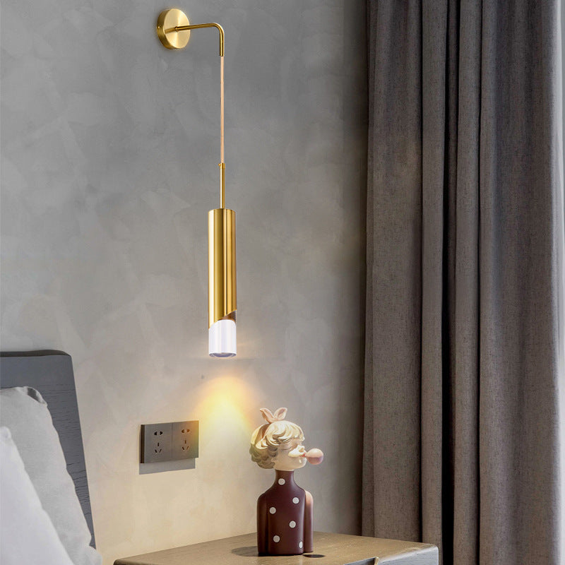 Elegante lampada da parete LED oro/nero per camera da letto
