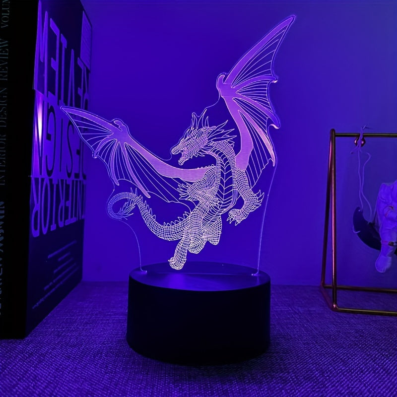 DinoLicht - Lámpara nocturna 3D de dinosaurio con control táctil, luz RGB