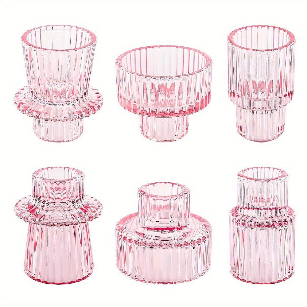 Set van 6/9/12 Glazen Kandelaren - Perfect voor Tafelstukjes, Bruiloften en Dinerfeesten