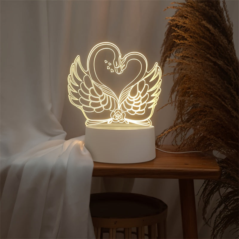 ZwaanLicht - USB Powered 3D LED Table Lamp with Acrylic Frame