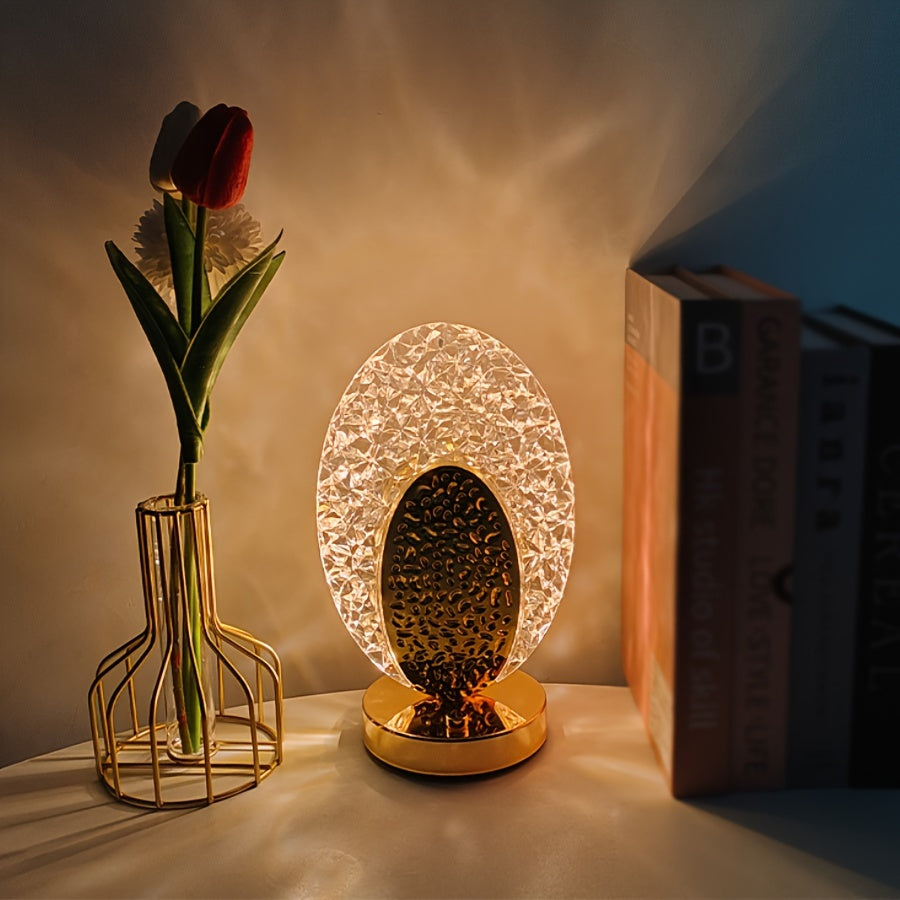 FeatherLamp - Candeeiro de Mesa Tátil USB com Design de Pena de Pavão, Luz LED Infinitamente Regulável