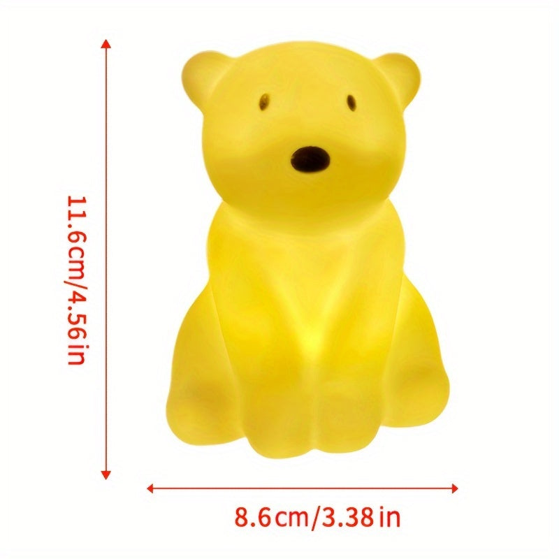 PolarGlow - Candeeiro Noturno de Urso Polar Desenhado com Iluminação LED Ascendente