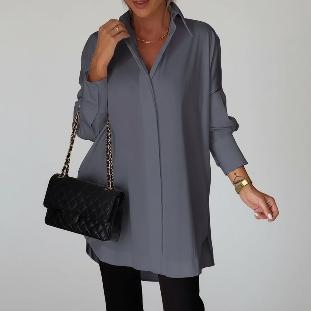 Long Polo Blouse Women Breathable Stylish Every Day
