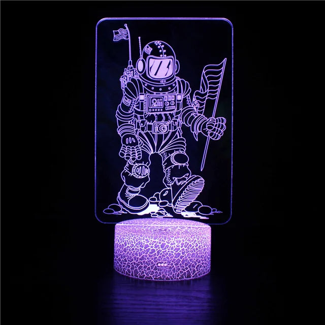 LumiRocket - 3D LED Nachtlampje met Kleurverandering en Optische Illusie