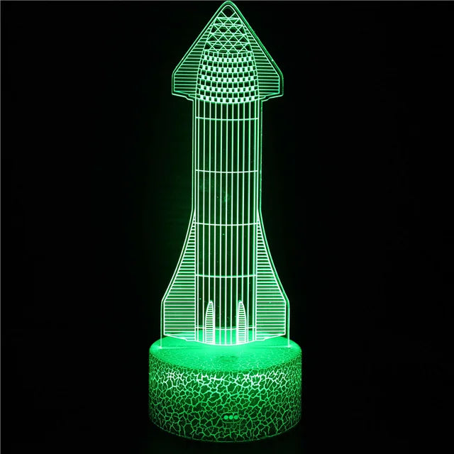 LumiRocket - 3D LED Nachtlampje met Kleurverandering en Optische Illusie