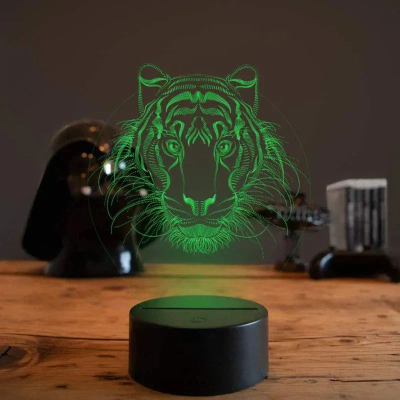 LumiVision - Lampada da tavolo LED 3D con illusione ottica e illuminazione dimmerabile