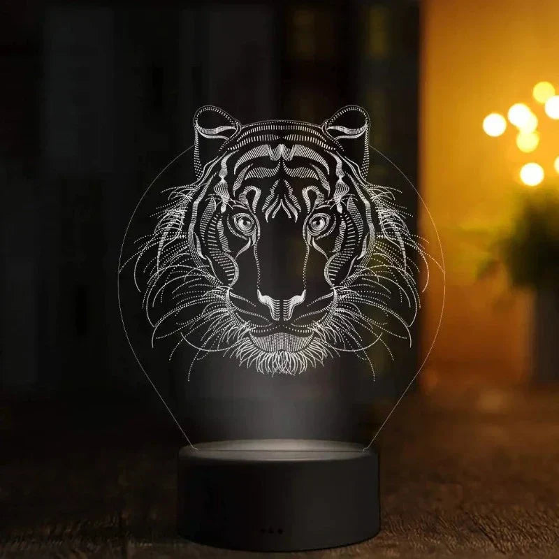 LumiVision - Lampada da tavolo LED 3D con illusione ottica e illuminazione dimmerabile
