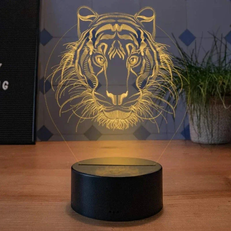 LumiVision - Lampada da tavolo LED 3D con illusione ottica e illuminazione dimmerabile