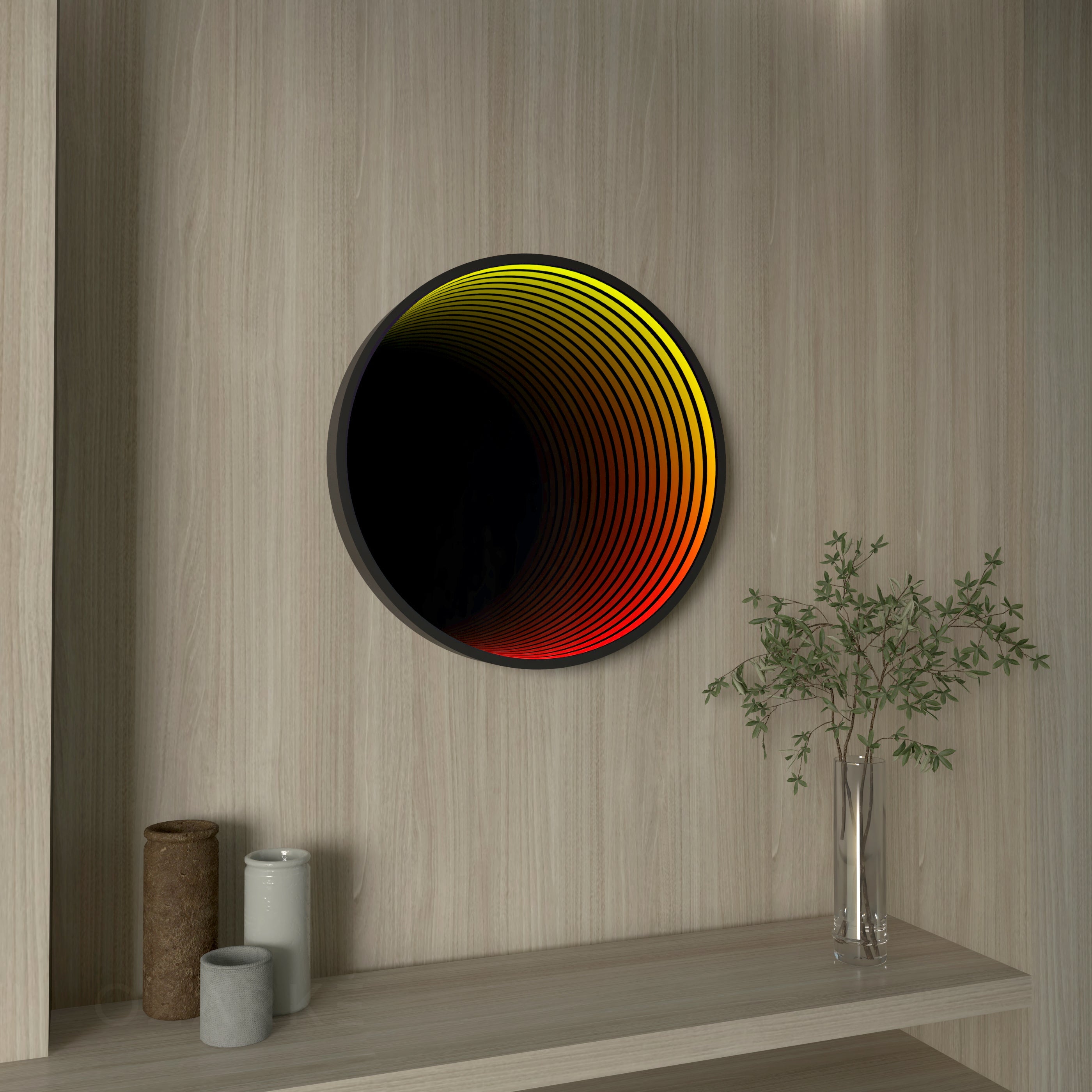 Lâmpada de Parede Espelho Infinito Círculo 3D