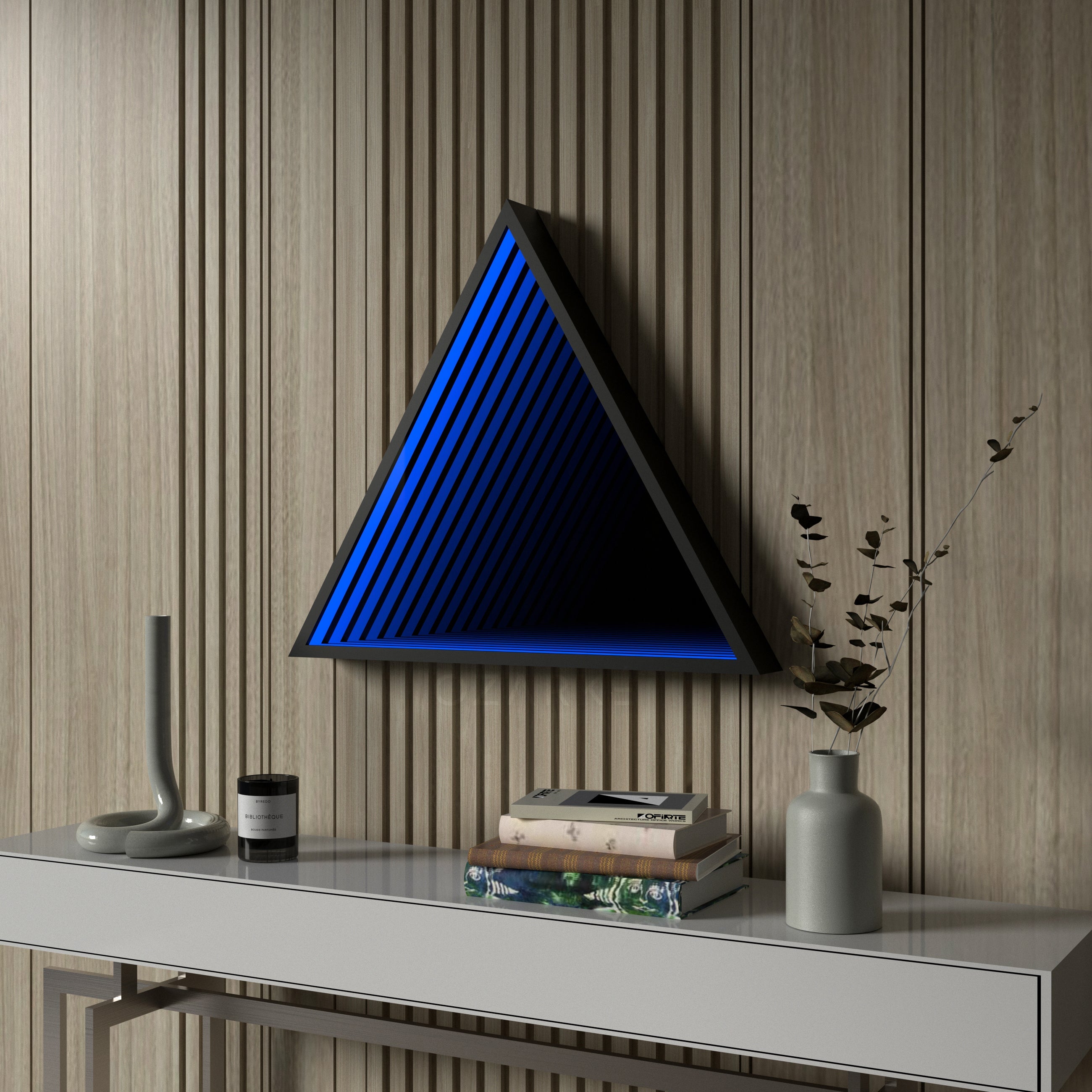 Lampada da parete a specchio infinito triangolare 3D