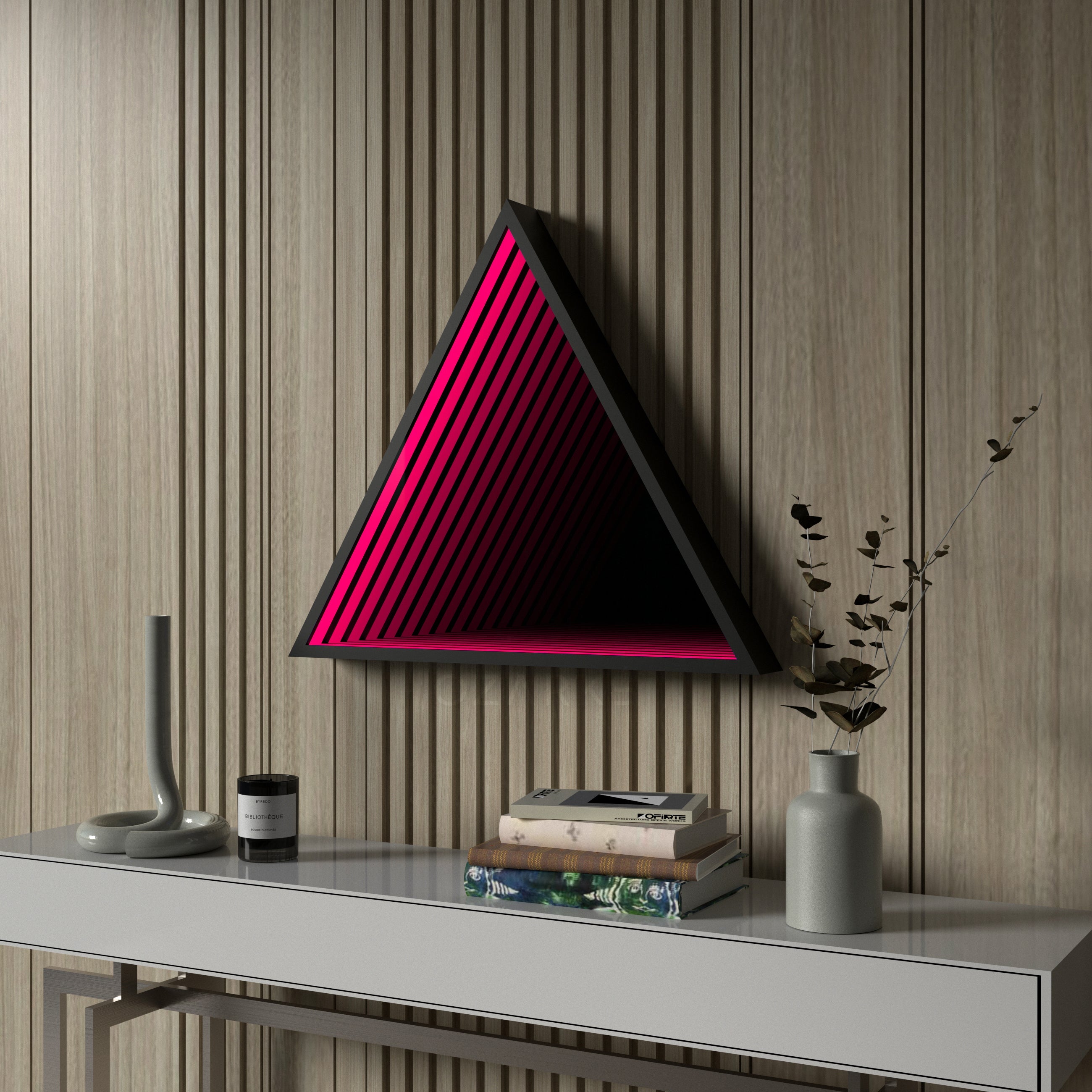 Lampada da parete a specchio infinito triangolare 3D