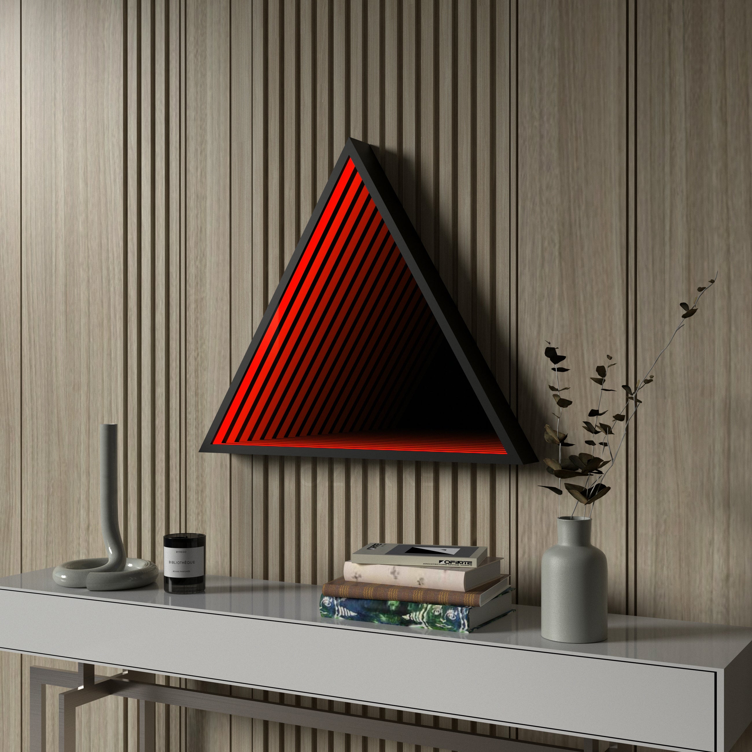 Lampada da parete a specchio infinito triangolare 3D