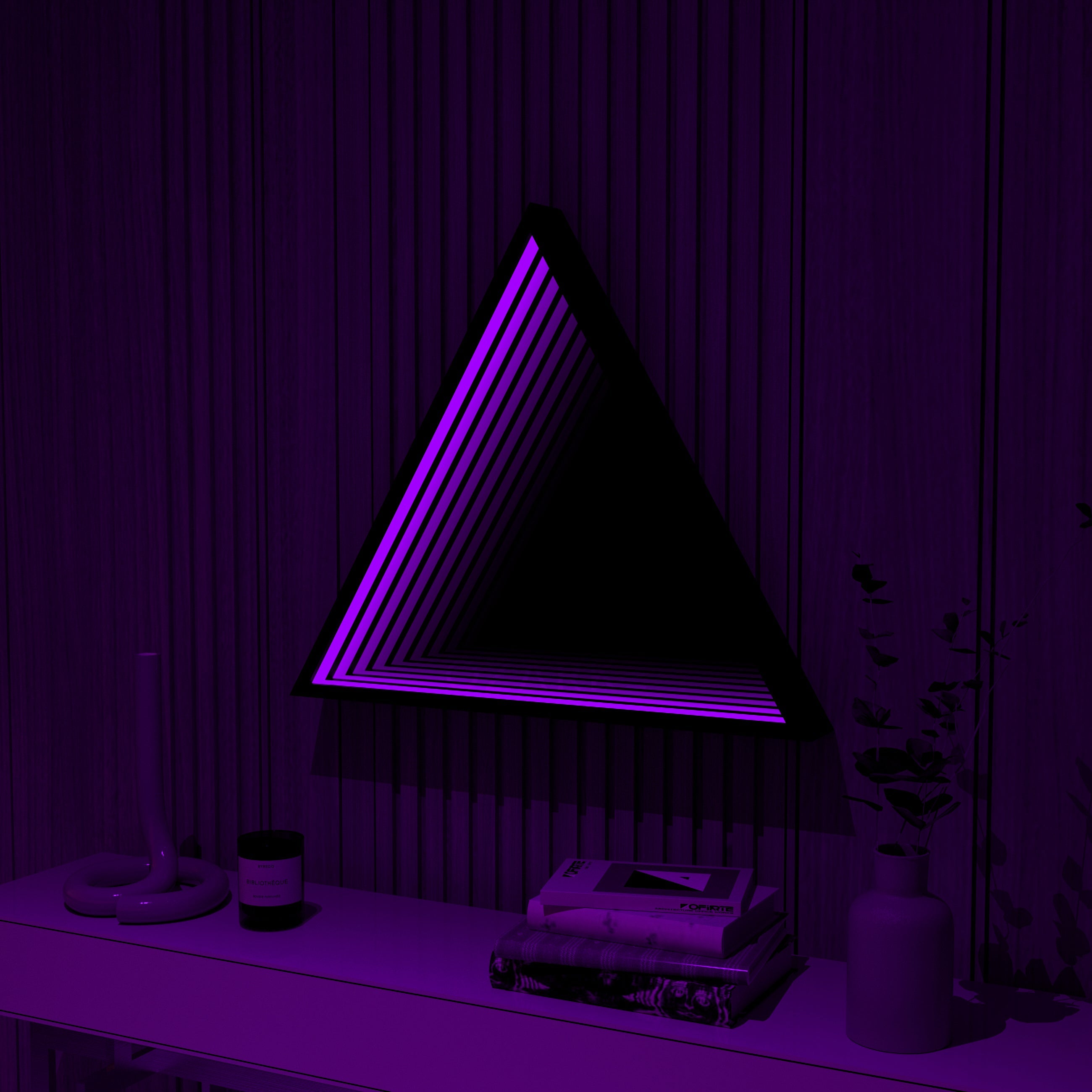 Lampada da parete a specchio infinito triangolare 3D