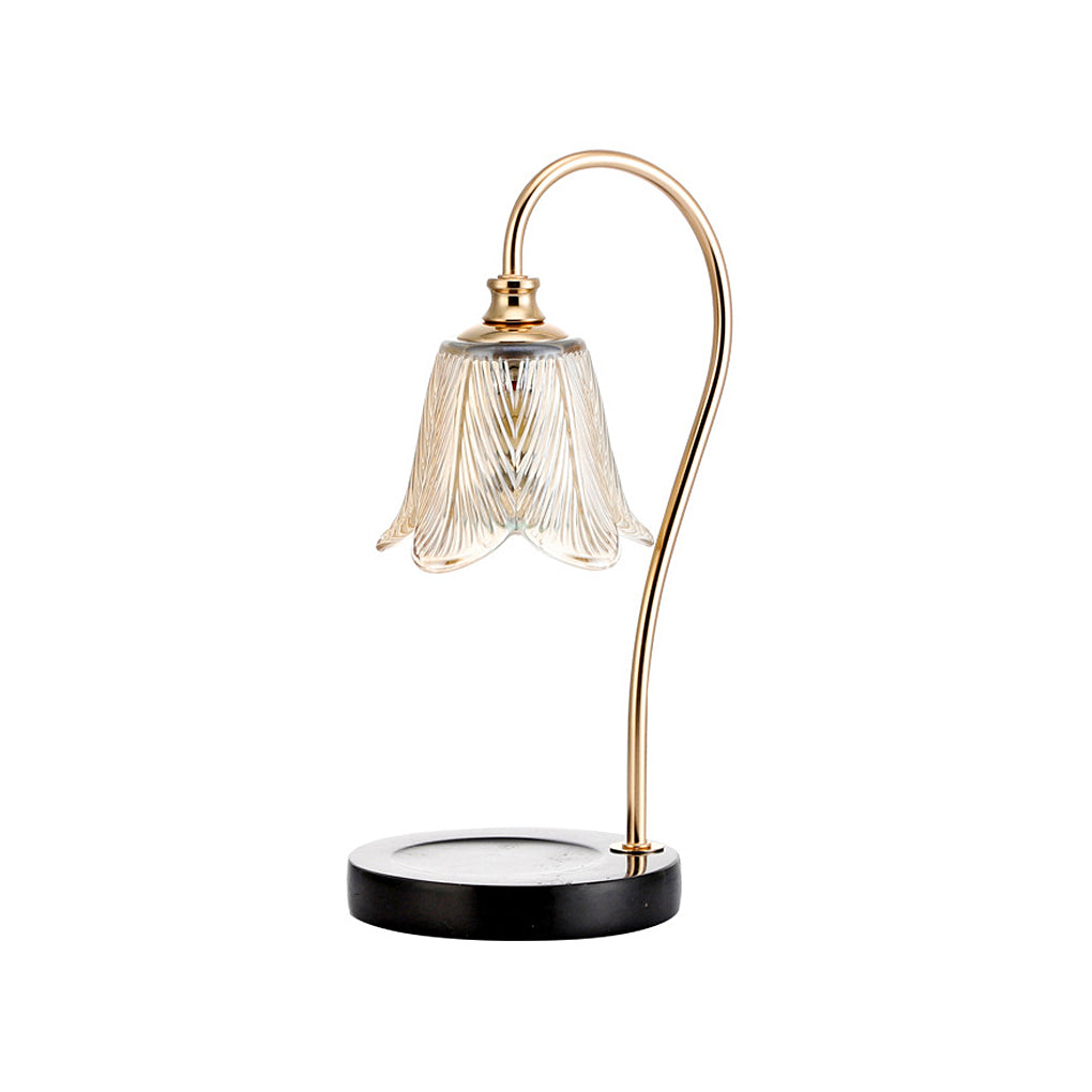 CandleGlow - Scaldacandele Lampada da Tavolo con Paralume in Vetro
