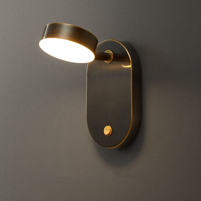 Moderne minimalistische cilindrische LED-wandlamp met koper