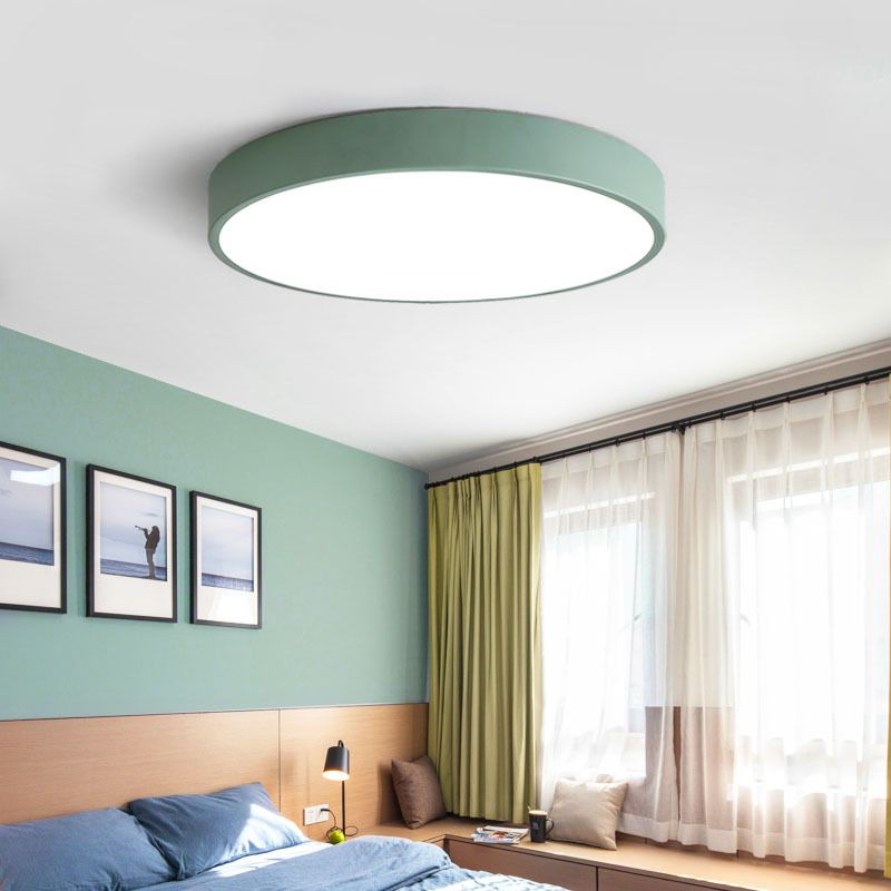 Candeeiro de Teto Redondo LED Elysia Moderne Rosa Cinzento Metal Sala de Estar
