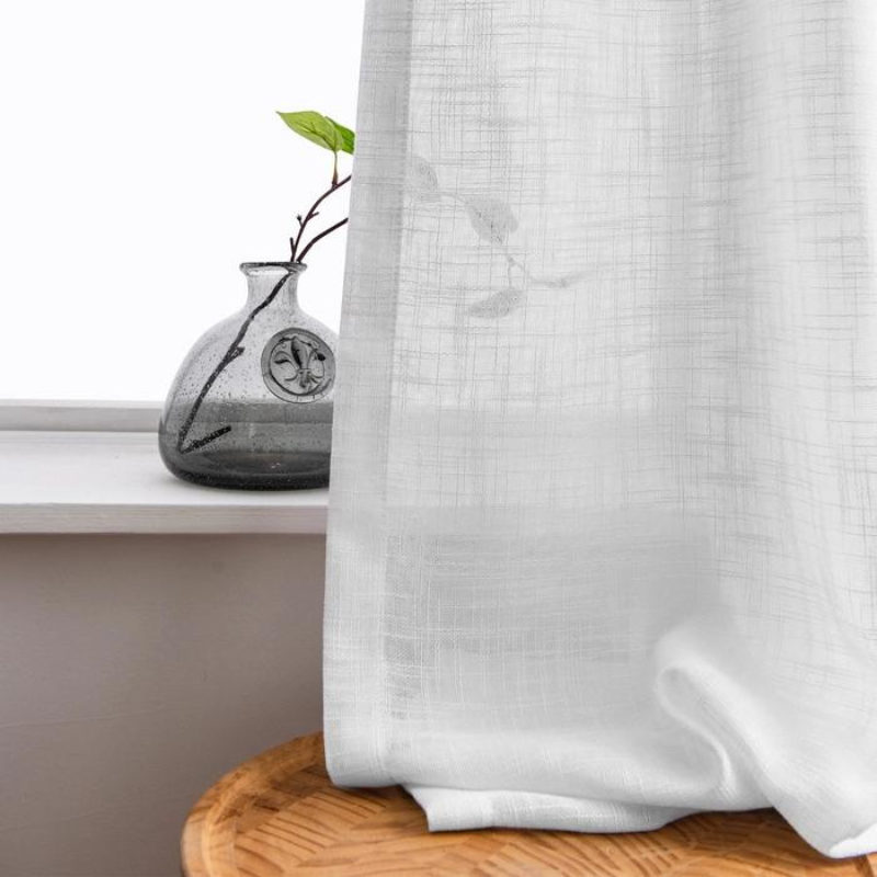 Ela - Cortinados de Linho Semi-transparentes com Aba Suave