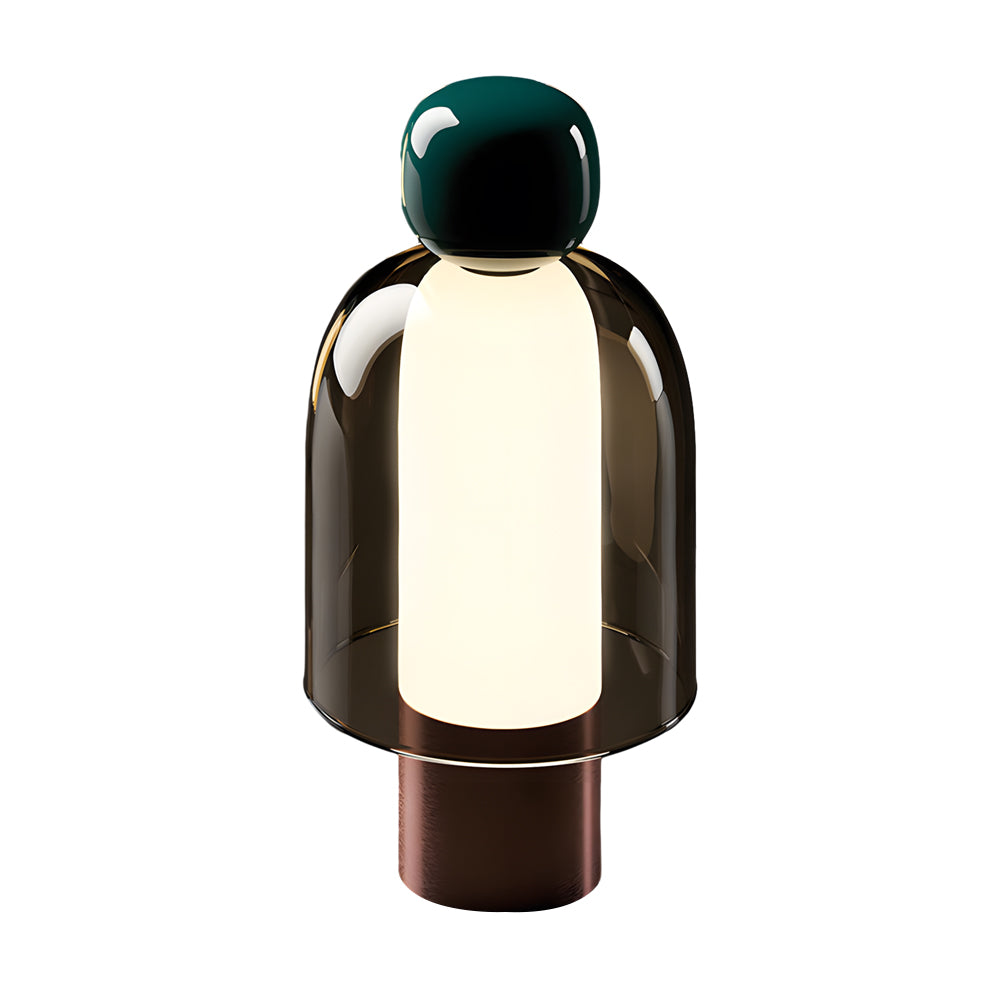 GlowFlow - Lampada da tavolo ricaricabile in vetro con dimmer LED