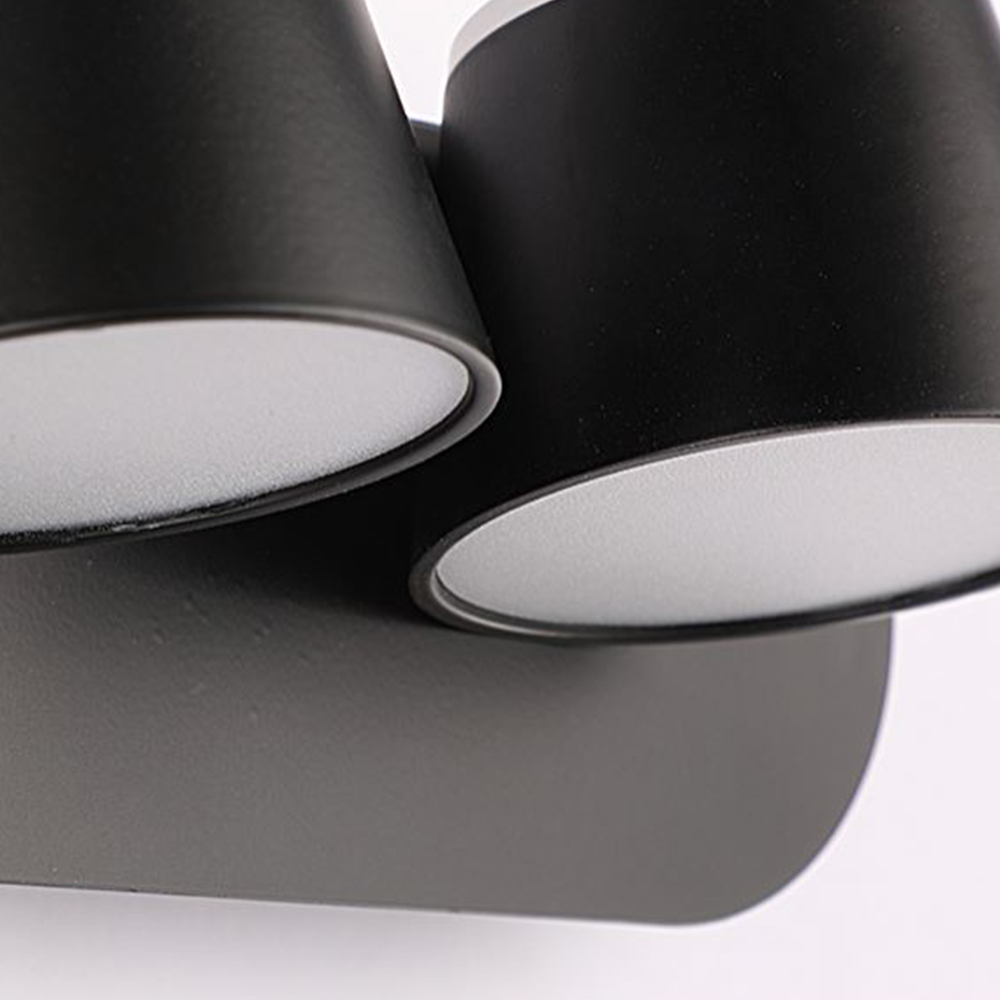 Candeeiro de Parede Cooley Moderne LED Preto Casa de Banho/Quarto Metal Acrílico 1/2/3-Luzes