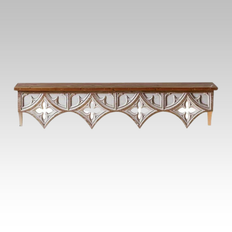 VintageWood - Rustic Wooden Wall Shelf for Living Room
