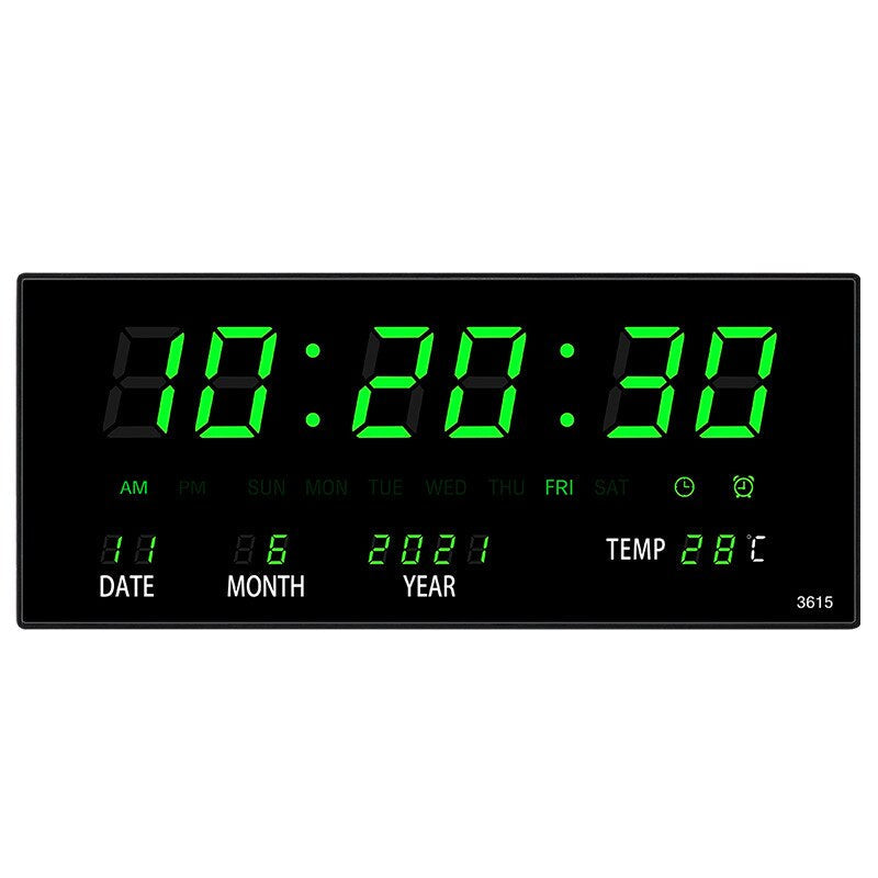 Stylish LED Wall Clock made of Plastic and Mirror Glass