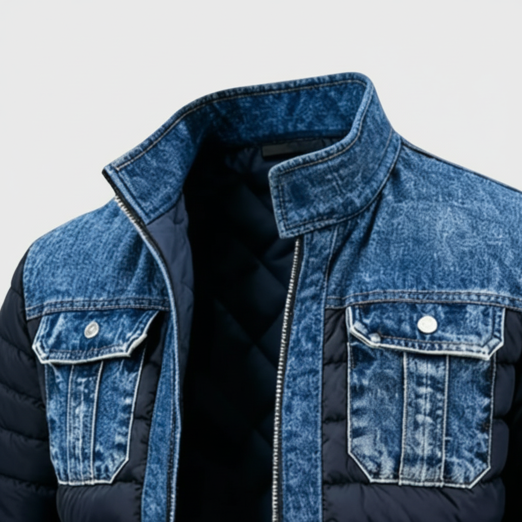 Giacca Uomo Denim Trapuntato Moderna