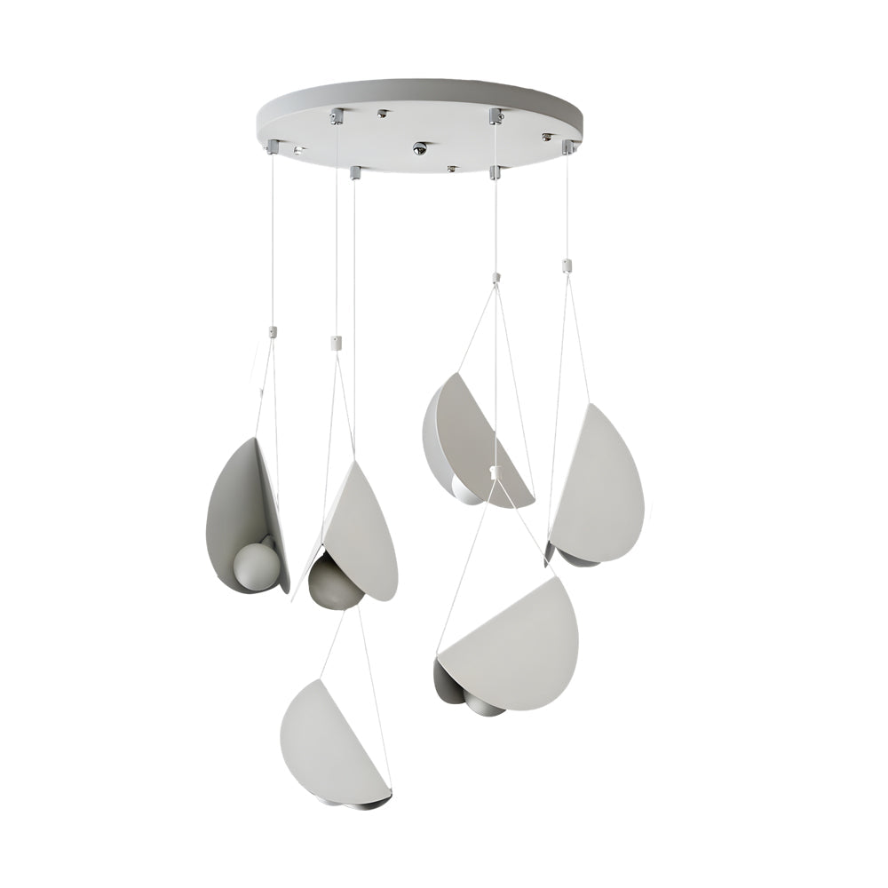 Candeeiro suspenso deslizante branco minimalista de 1/3/6 luzes