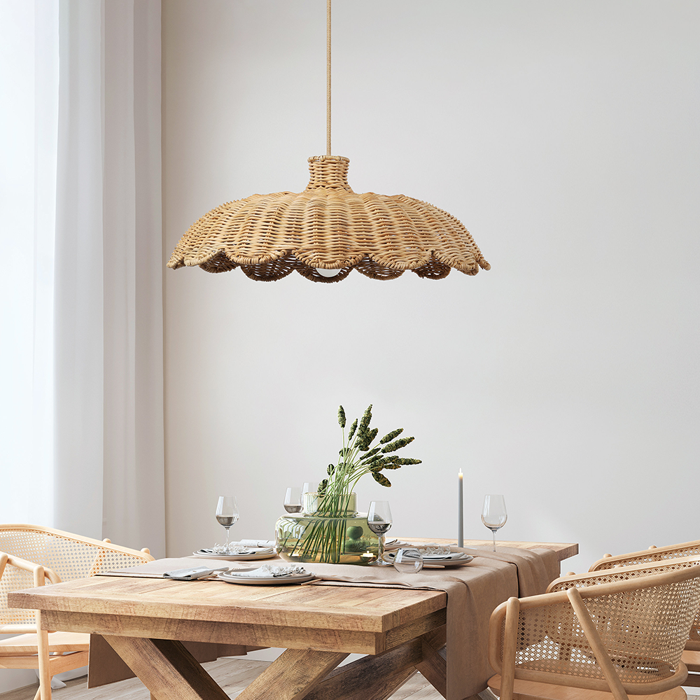 Boho Creative Decor Rattan Woven Hanging Lamp