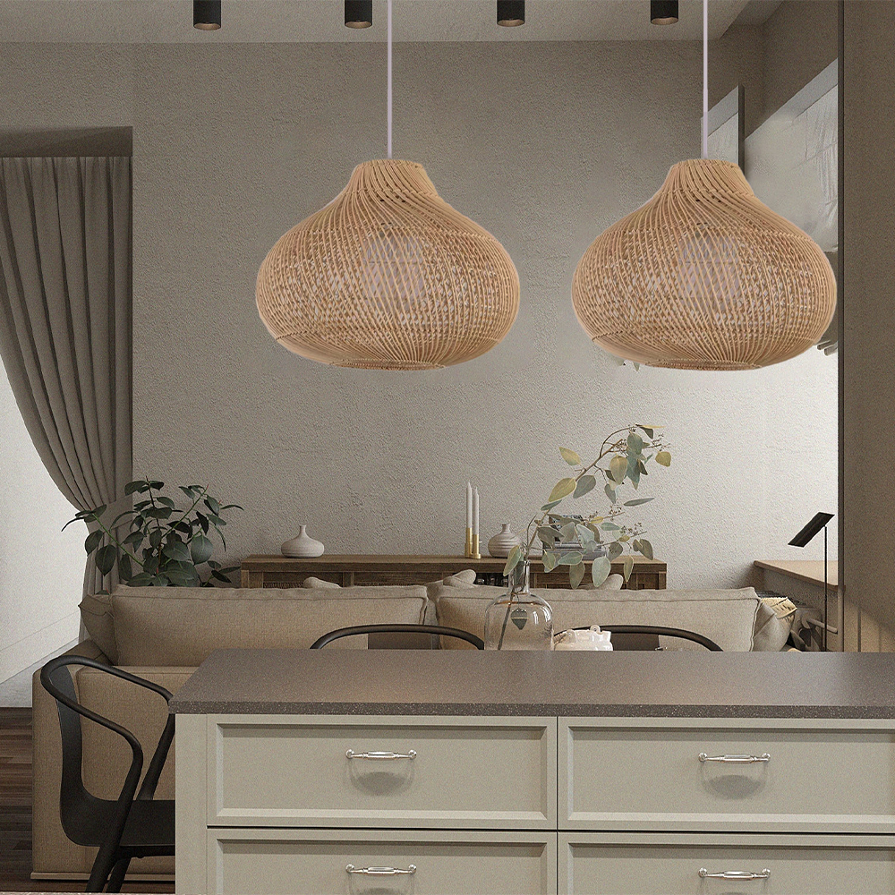 Lámpara colgante isleña boho natural hecha a mano