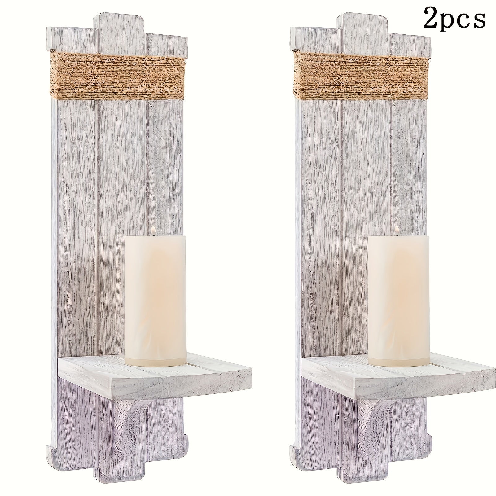 Rustico Candelabro in Legno - Decorazione da Parete